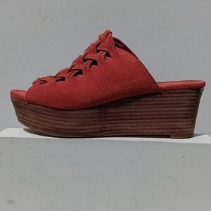 Michael Kors Women's Suede Platform Mules - Coral Size 6.5 M